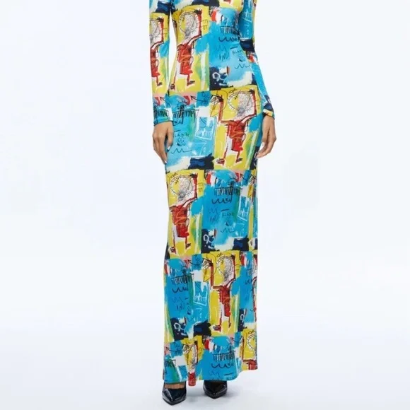NWT ALICE + OLIVIA A+O X BASQUIAT DELORA MAXI DRESS - size 6 - Picture 7 of 13